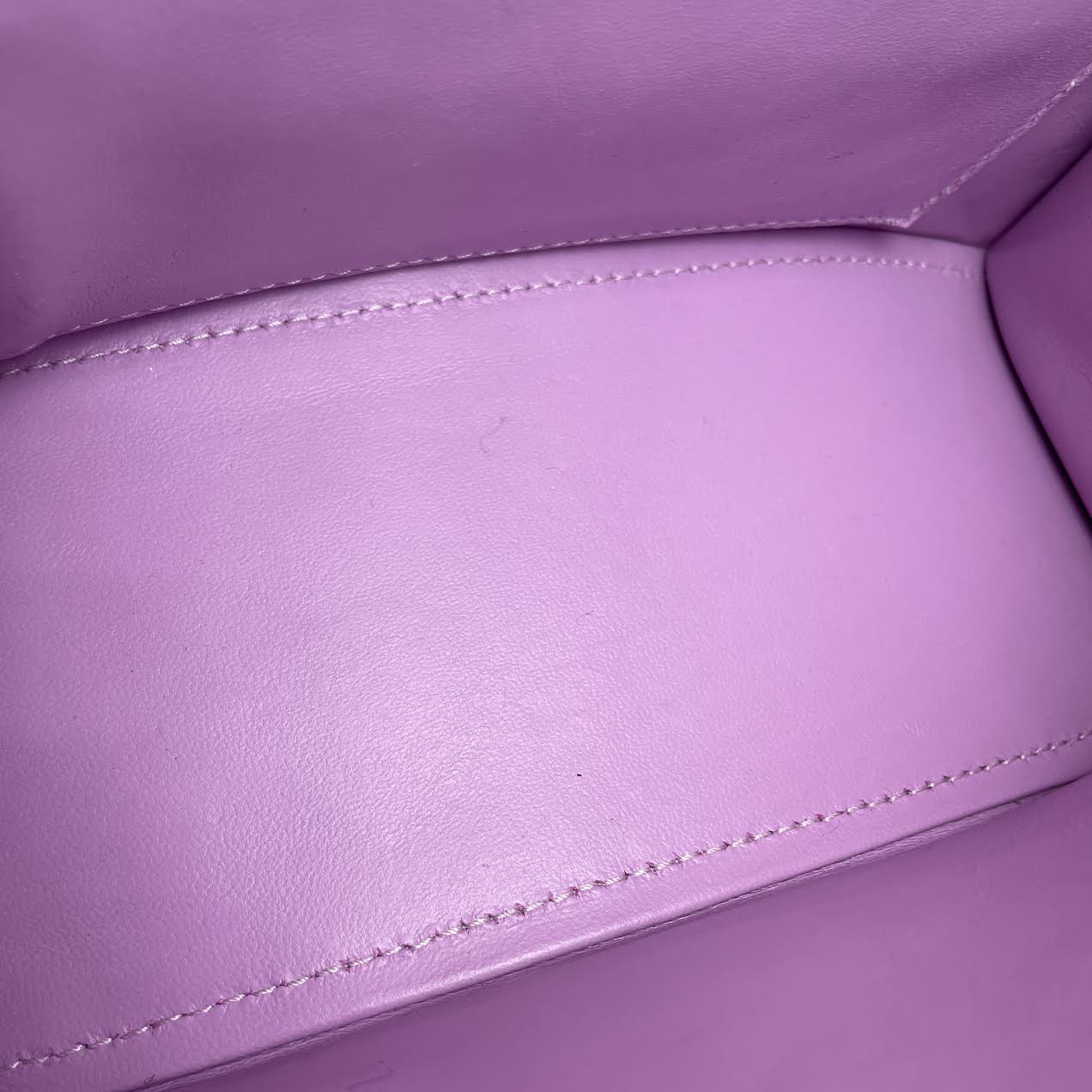 BALENCIAGA Purple Small Hourglass Top Handle