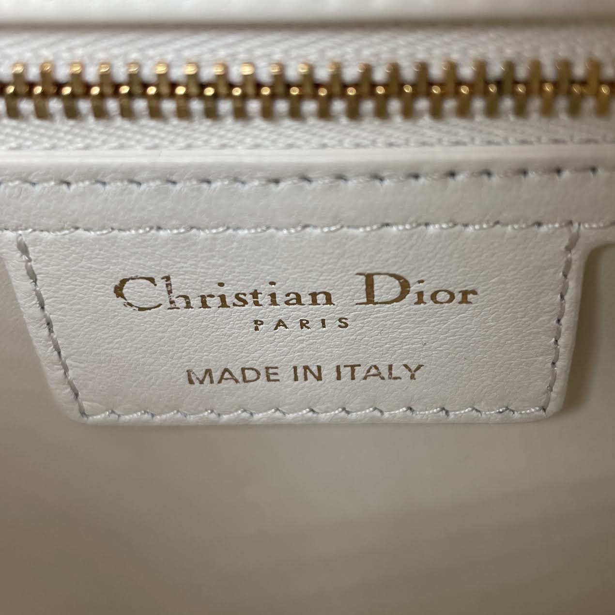 DIOR Caro Bag Latte Quilted Lambskin-Small