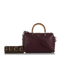 Gucci Boston Bamboo Shopper Red Leather