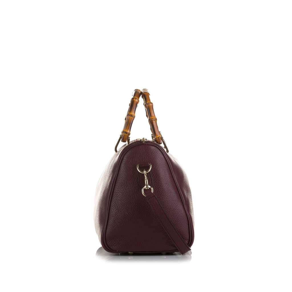 Gucci Boston Bamboo Shopper Red Leather