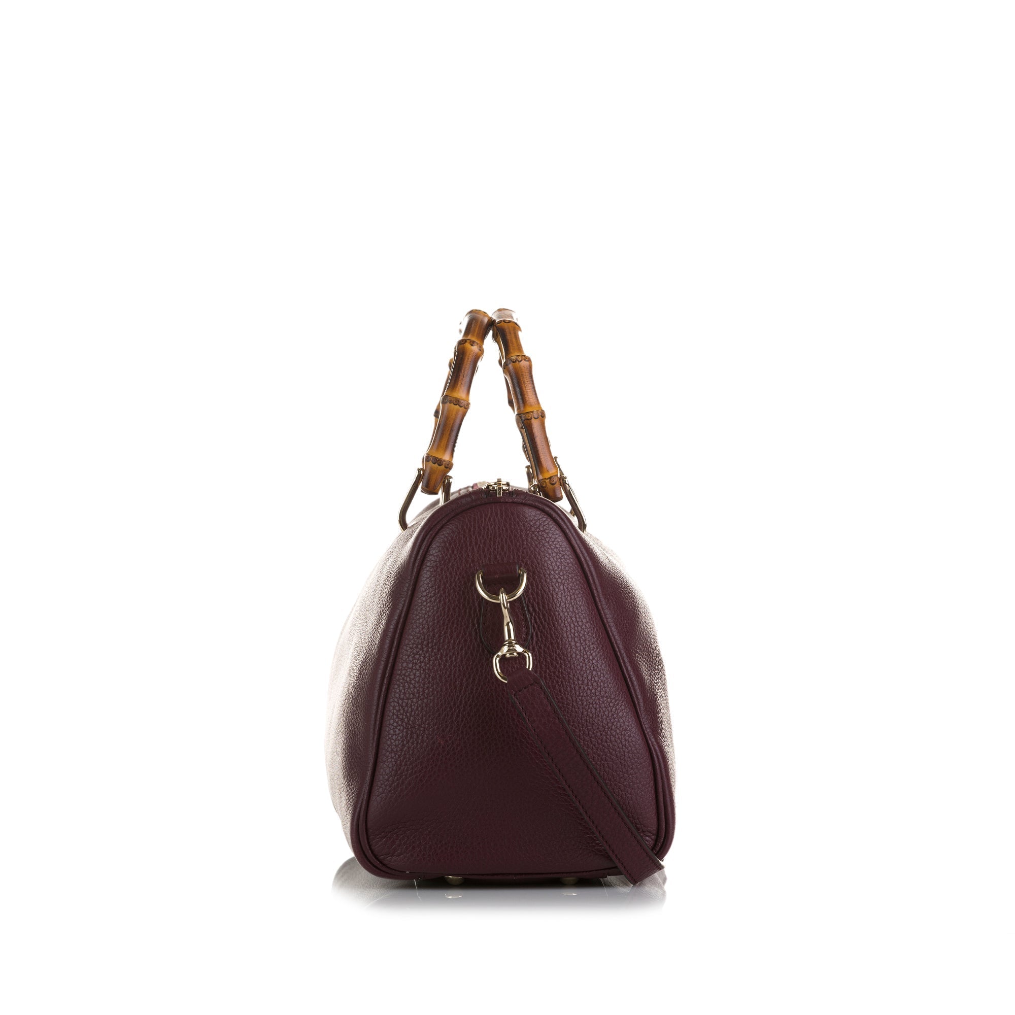 Gucci Boston Bamboo Shopper Red Leather