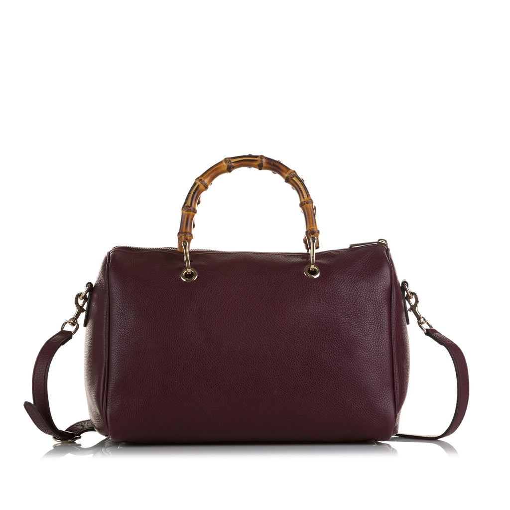 Gucci Boston Bamboo Shopper Red Leather