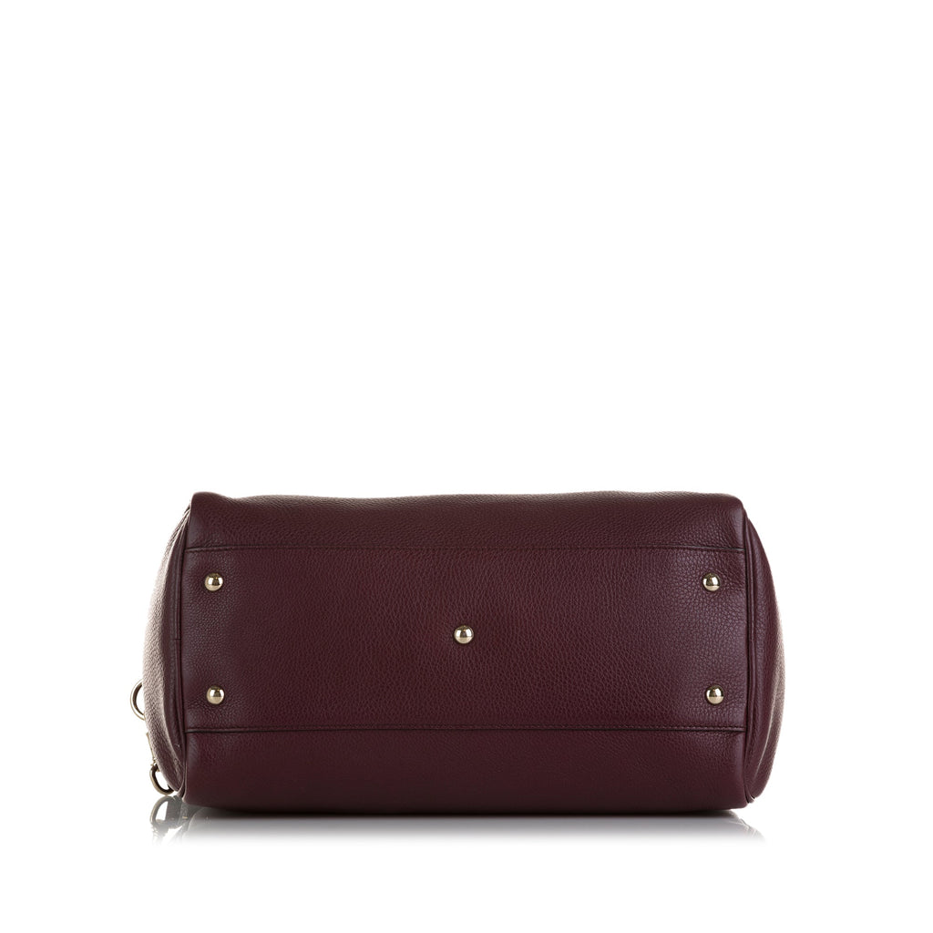 Gucci Boston Bamboo Shopper Red Leather