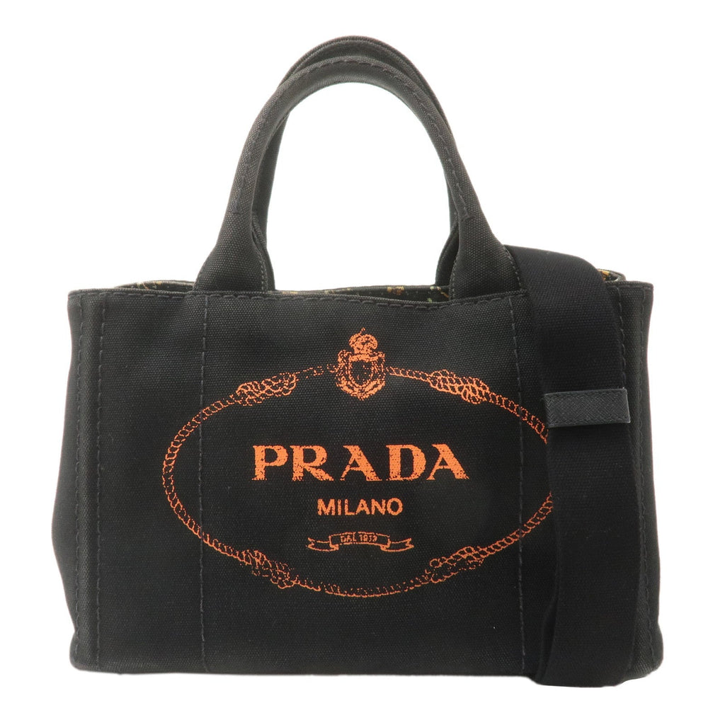 PRADA Canapa Mini Canvas 2Way Bag Black 1BG439