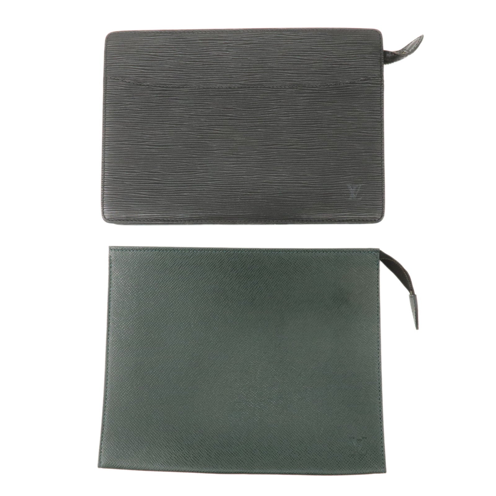 Louis Vuitton Epi Taiga Set of 2 Cluch Bag Green Black M52522