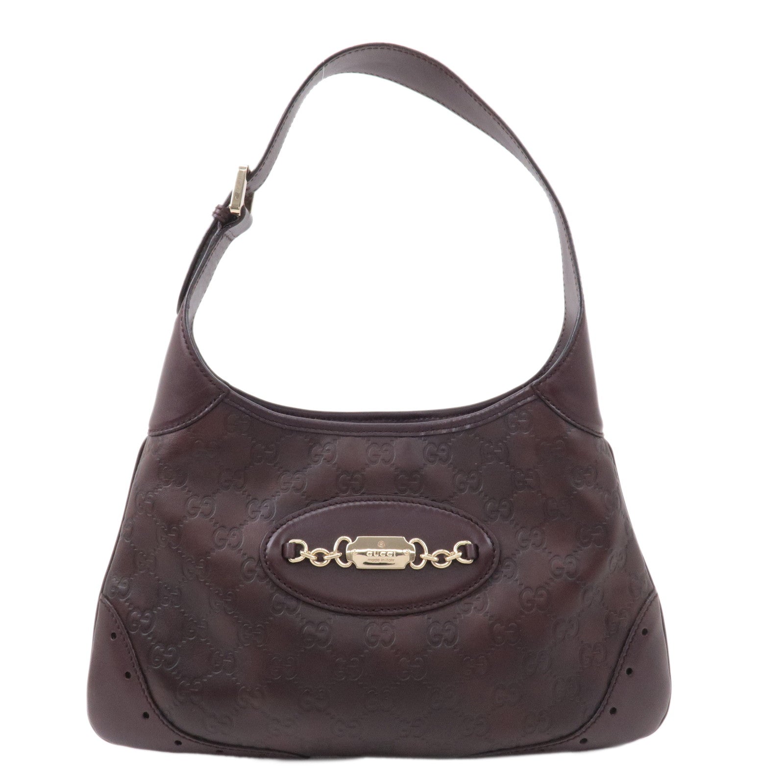 GUCCI Guccissima Leather Shoulder Bag Hand Bag Brown 145778