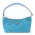 PRADA Nylon Leather Shoulder Bag Pouch Turquoise blue 1N1413