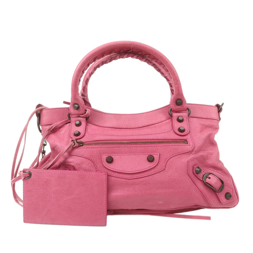 BALENCIAGA The First Leather 2Way Bag Hand Bag Pink 103208