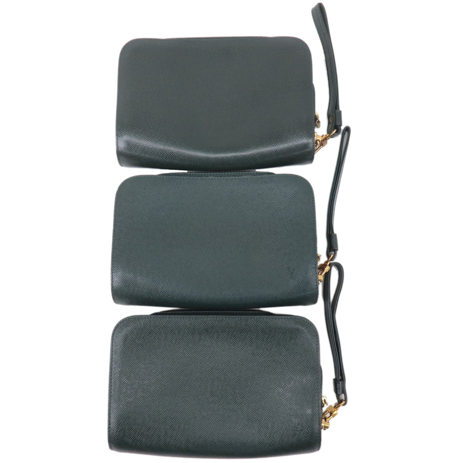 Louis Vuitton Set of 3 Taiga Baikal Clutch Bag Pouch Epicea M30184