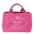 PRADA Canapa Mini Canvas Tote Bag Hand Bag Pink BN2439