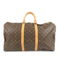 AuthenticLouis Vuitton Monogram Keep All 55 Boston Bag Brown M41424