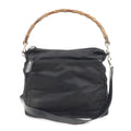 GUCCI Bamboo Nylon Leather 2WAY Bag Black 000・2404・0509