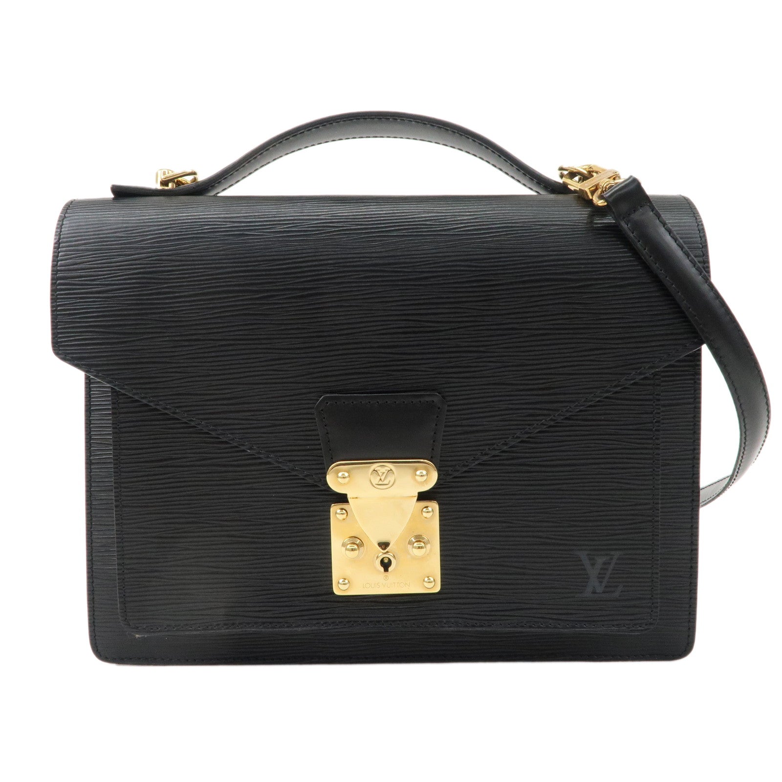 Louis Vuitton Epi Monceau Hand Bag Black Noir M52792