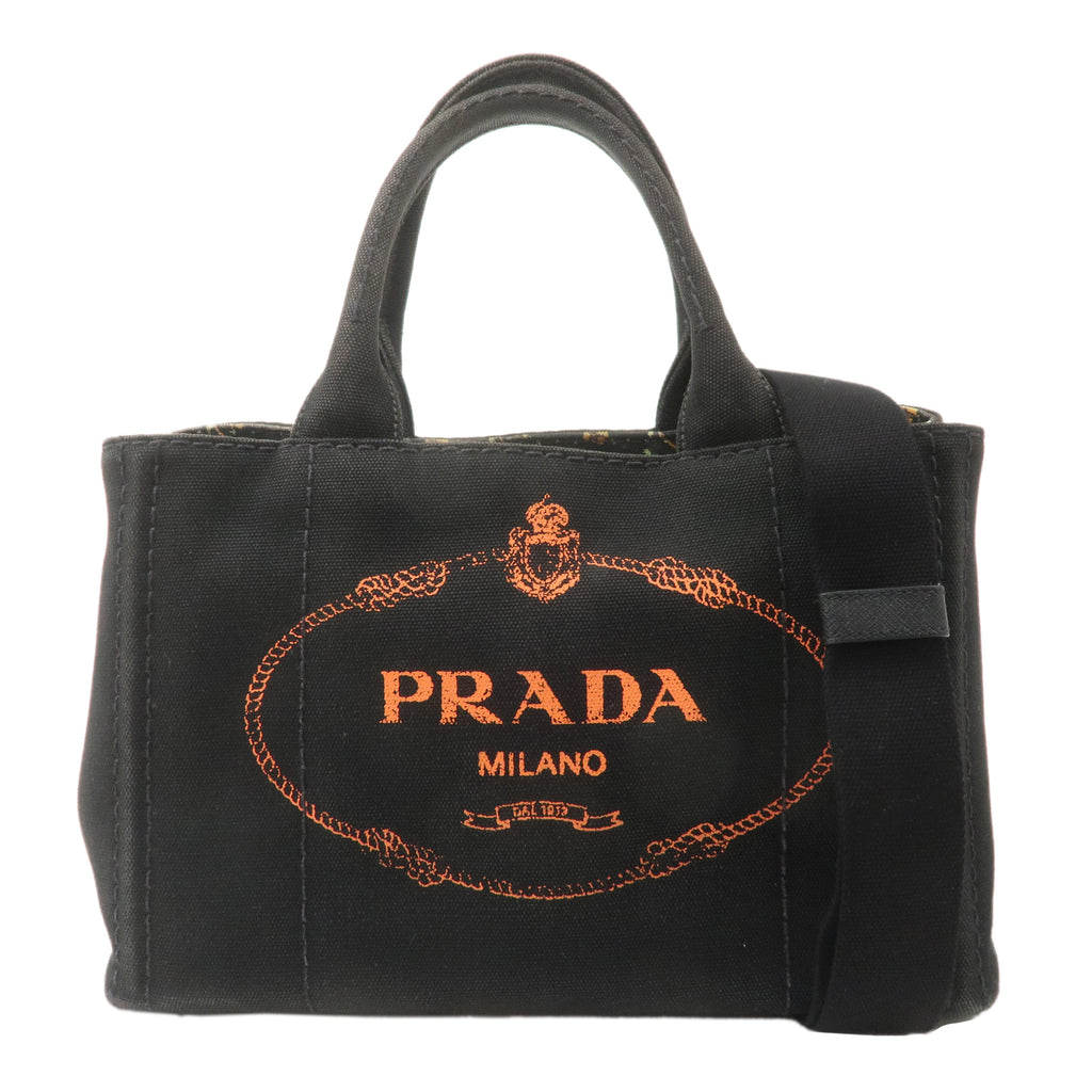 PRADA Canapa Mini Canvas 2Way Bag Black 1BG439
