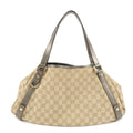 GUCCI Abbey GG Canvas Leather Tote Hand Bag Beige 130736