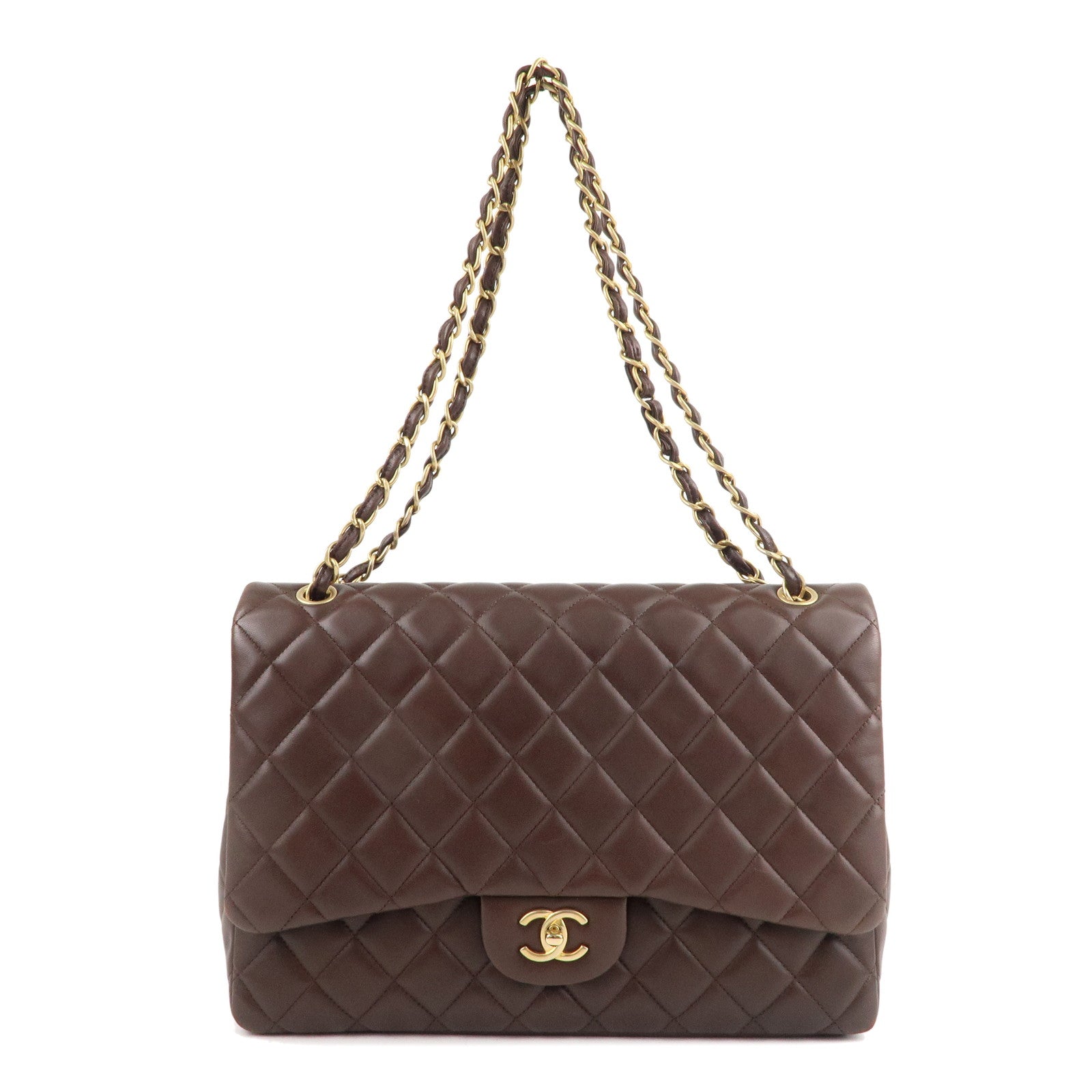 CHANEL Matelasse Lamb Skin Decamatelasse 34 Shoulder Bag