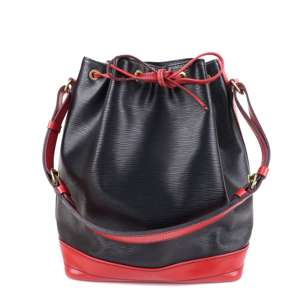 Louis Vuitton Epi Noe Shoulder Bag Noir Castilian Red M44017