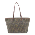 FENDI Zucca Logo Print PVC Tote Bag Brown Black Pink 8BH198