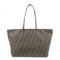 FENDI Zucca Logo Print PVC Tote Bag Brown Black Purple 8BH185