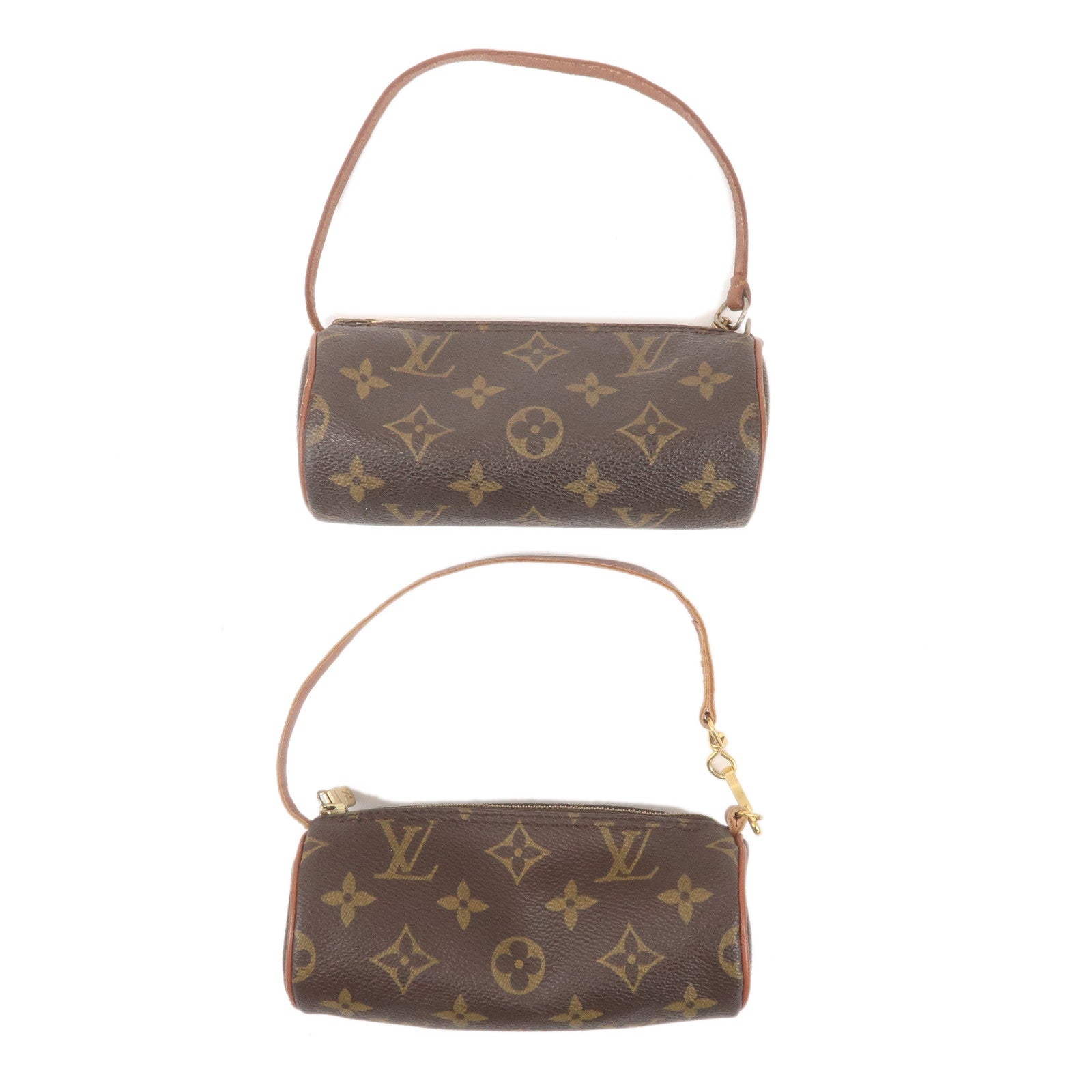 Louis Vuitton Set of 2 Monogram Pouch for Papillon Bag Brown