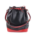 Louis Vuitton Epi Noe Shoulder Bag Noir Castilian Red M44017