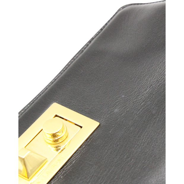 SAINT LAURENT Black 2 Way Crossbody Clutch