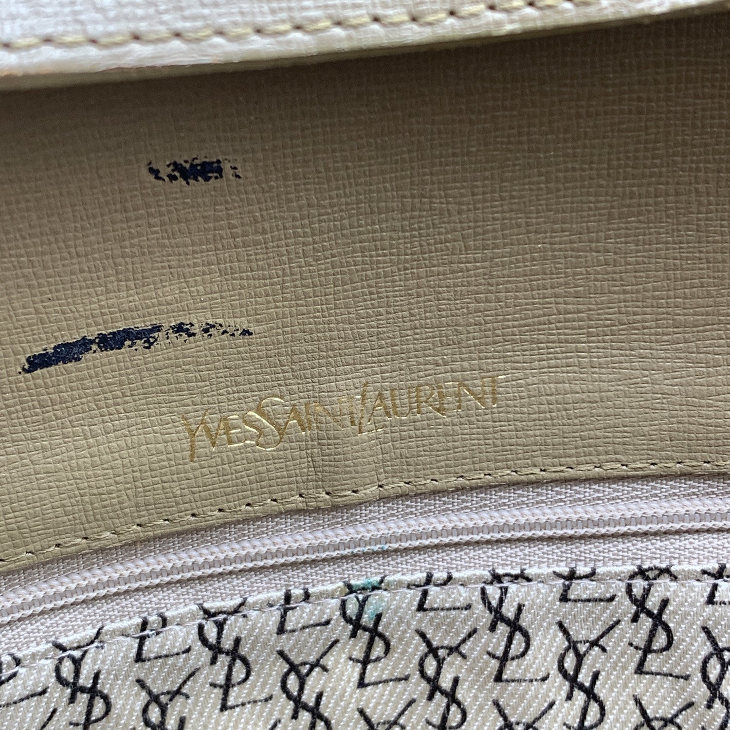 YVES SAINT LAURENT Vintage Giraffe Print Canvas Tote Satchel Bag