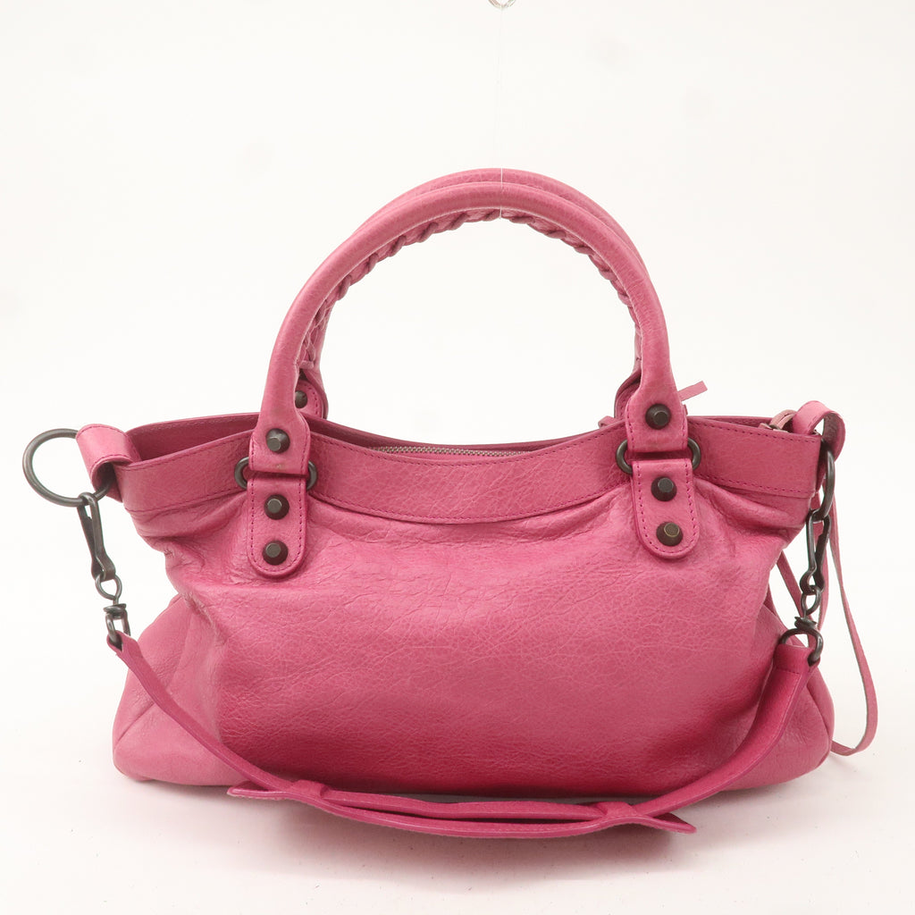 BALENCIAGA The First Leather 2Way Bag Hand Bag Pink 103208