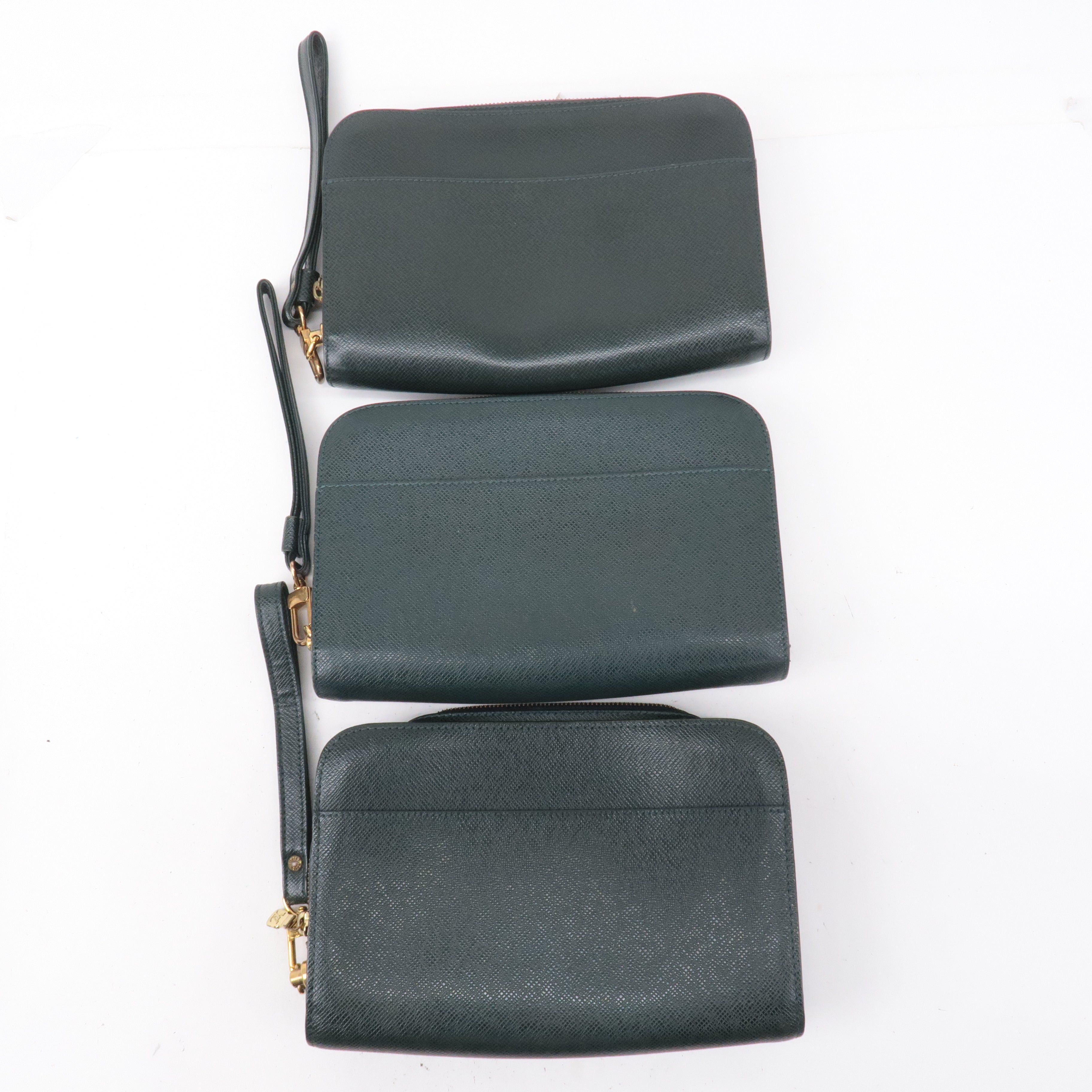 Louis Vuitton Set of 3 Taiga Baikal Clutch Bag Pouch Epicea M30184