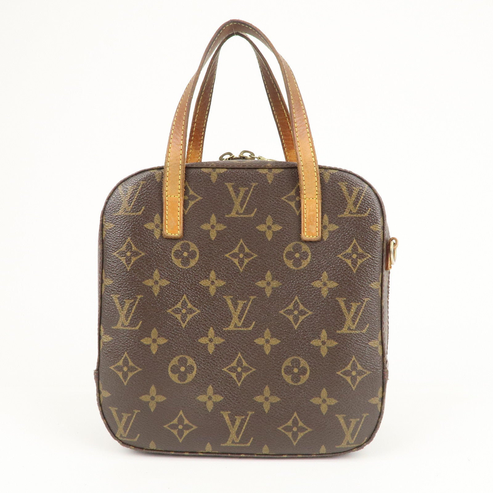 Louis Vuitton Monogram Spontini Hand Bag Brown M47500