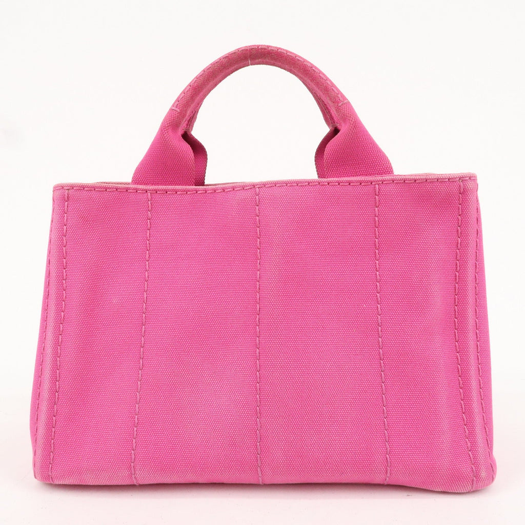 PRADA Canapa Mini Canvas Tote Bag Hand Bag Pink BN2439