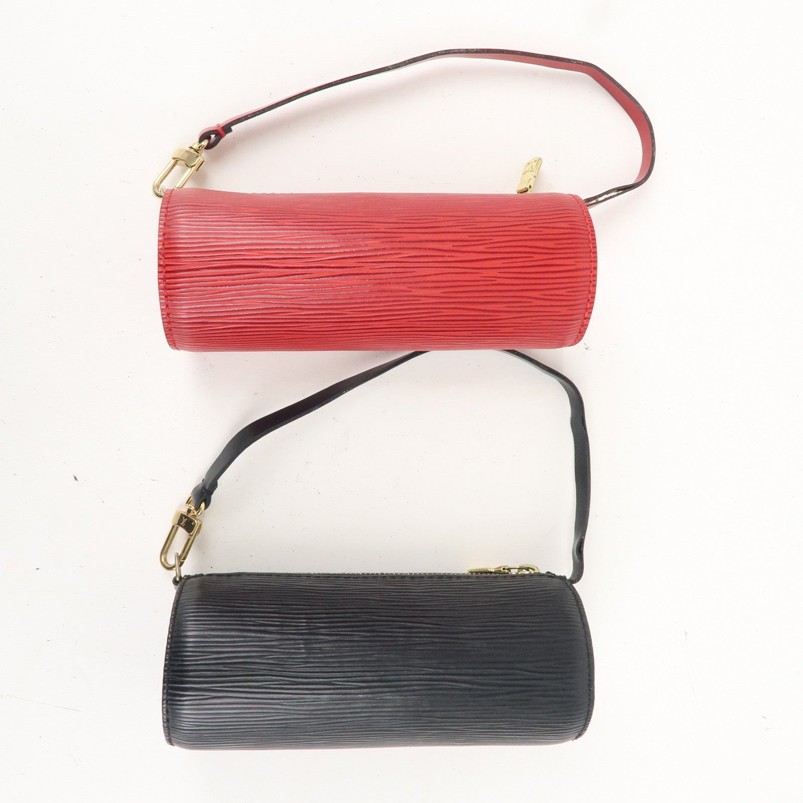 Louis Vuitton Epi Set of 2 Pouch For Soufflot Hand Bag Black Red