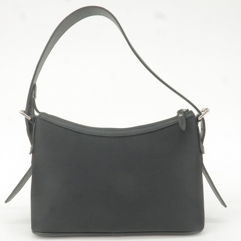 BURBERRY Nova Plaid Canvas Leather Shoulder Bag Beige Black
