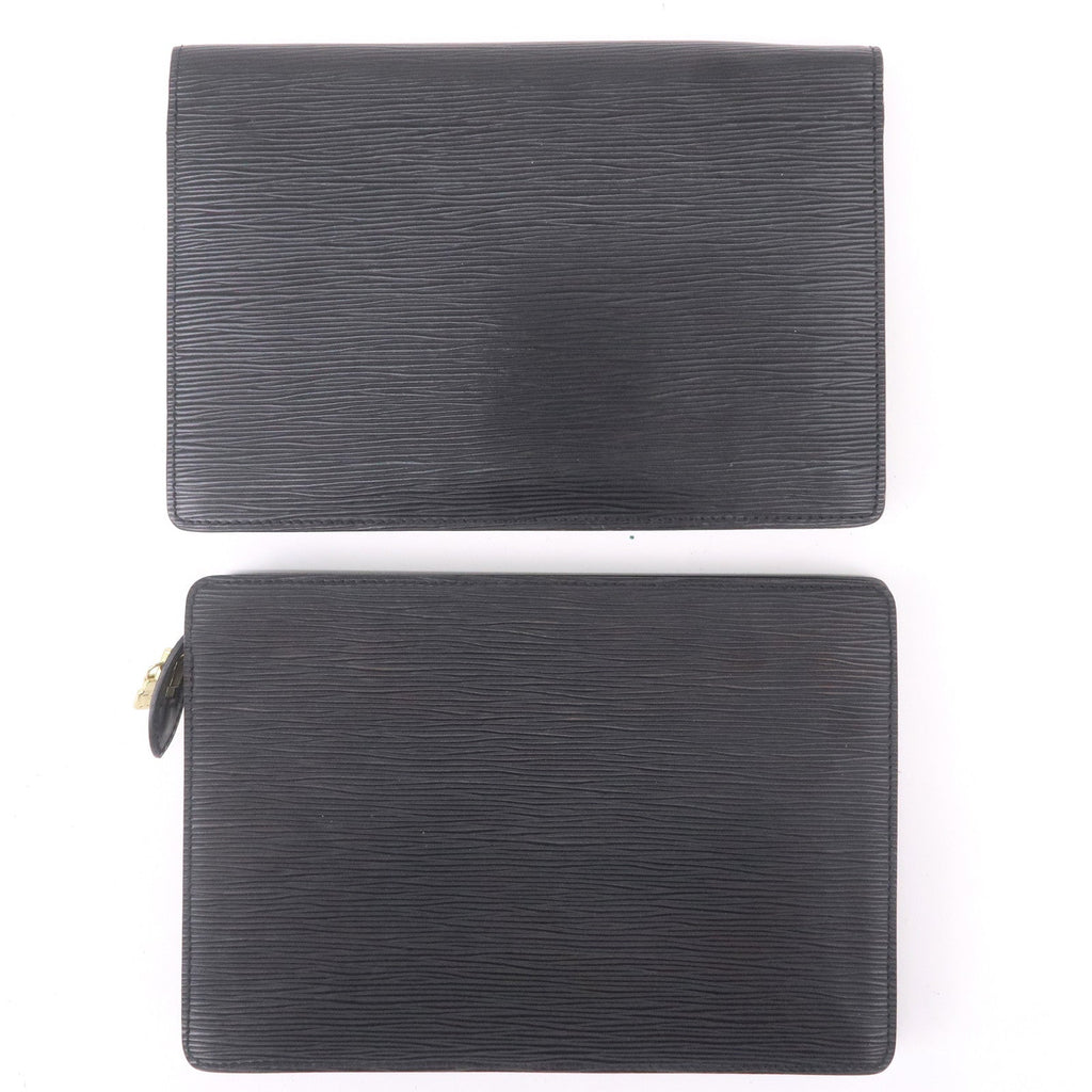Louis Vuitton Set of 2 Epi Clutch Bag Black M52612 M52522