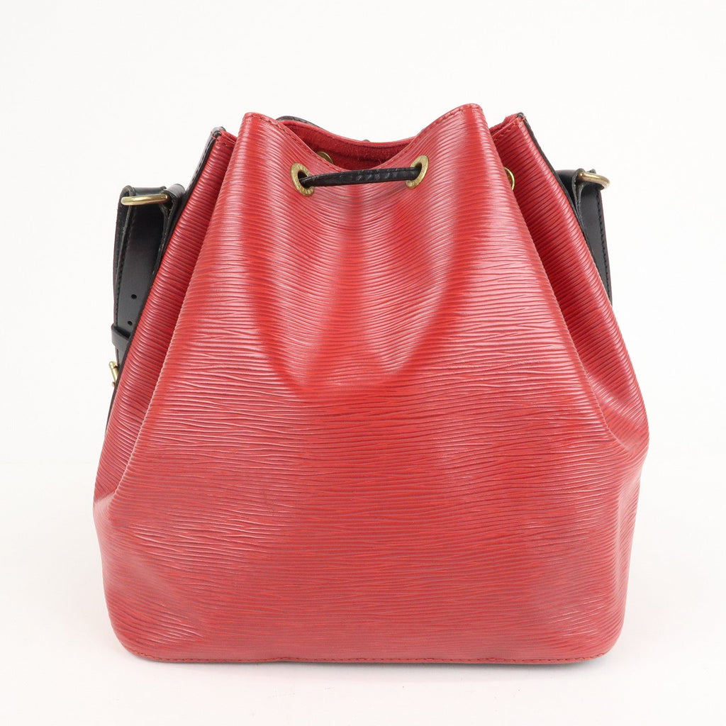 Louis Vuitton Epi Petit Noe Shoulder Bag Noir Castilian Red M44172