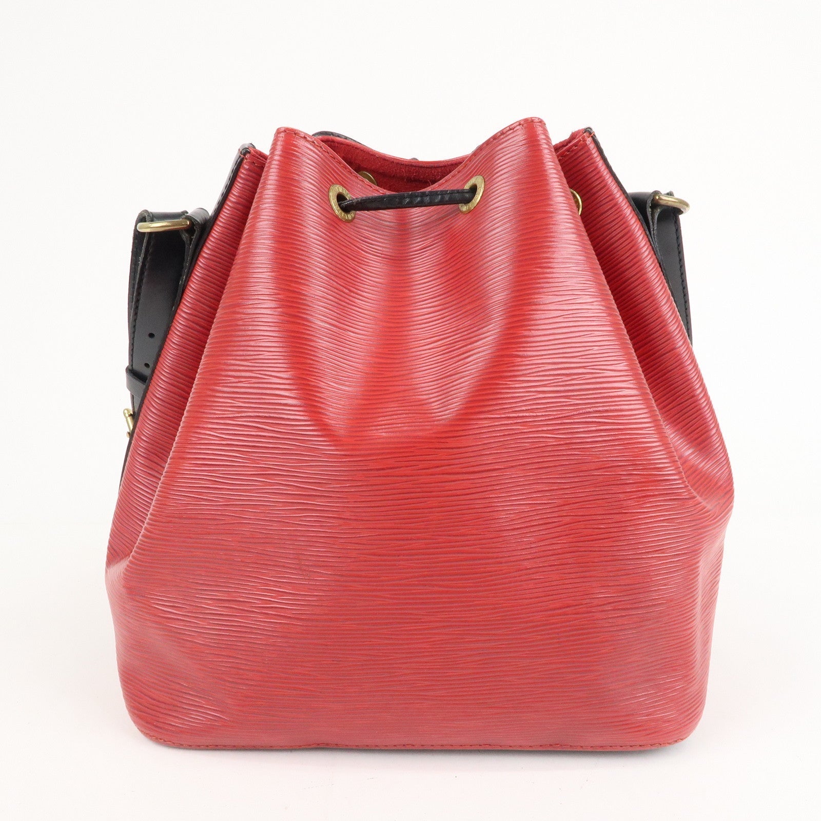 Louis Vuitton Epi Petit Noe Shoulder Bag Noir Castilian Red M44172