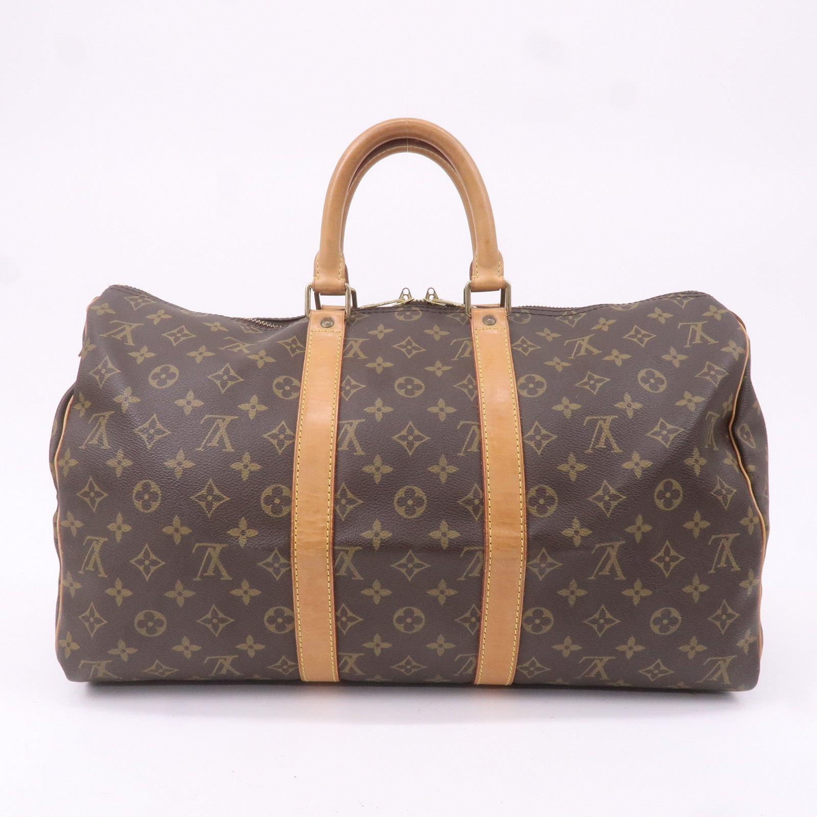Louis Vuitton Monogram Keep All 45 Boston Bag Brown M41428