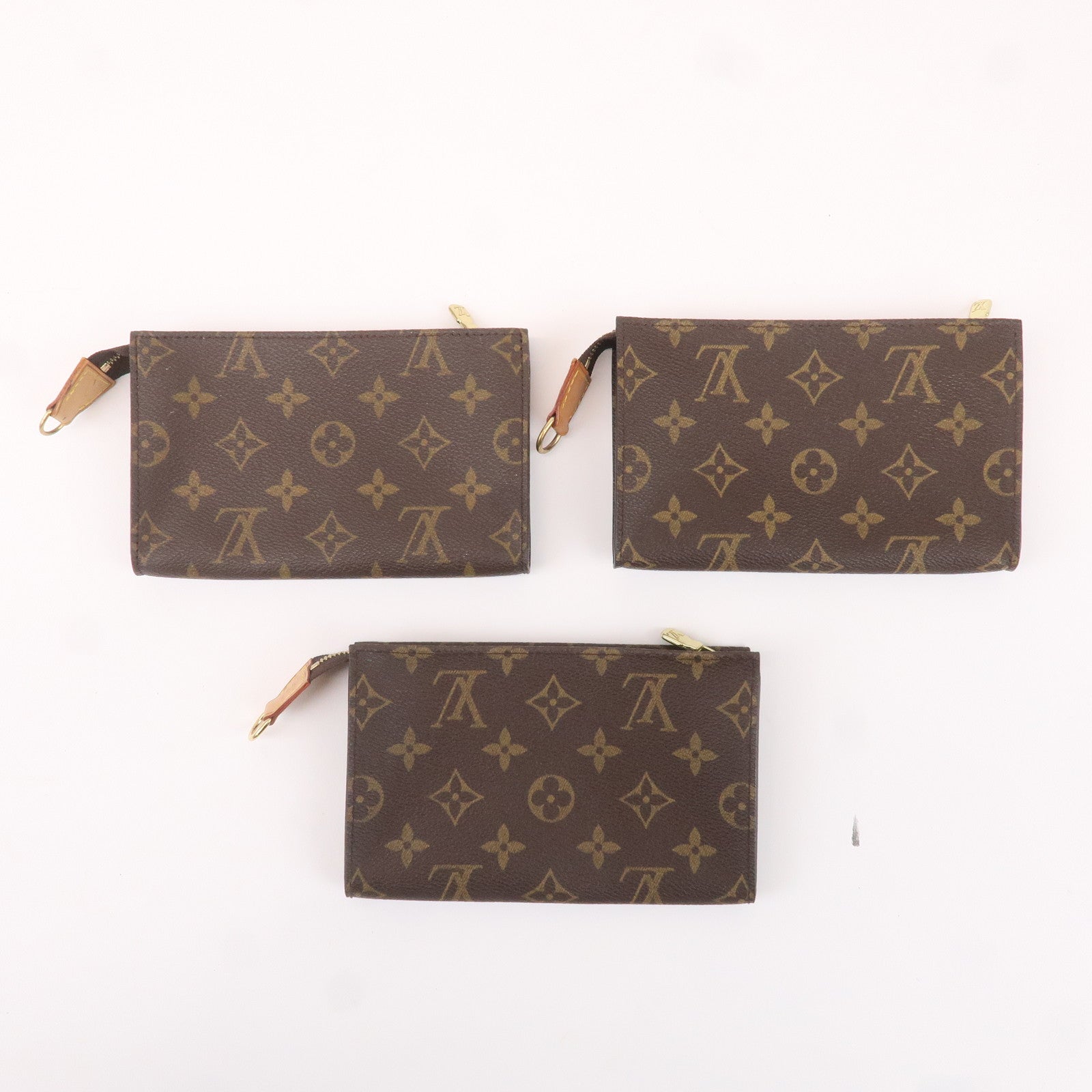 Louis Vuitton Monogram Set of 3 Pouch for Bucket PM Bag