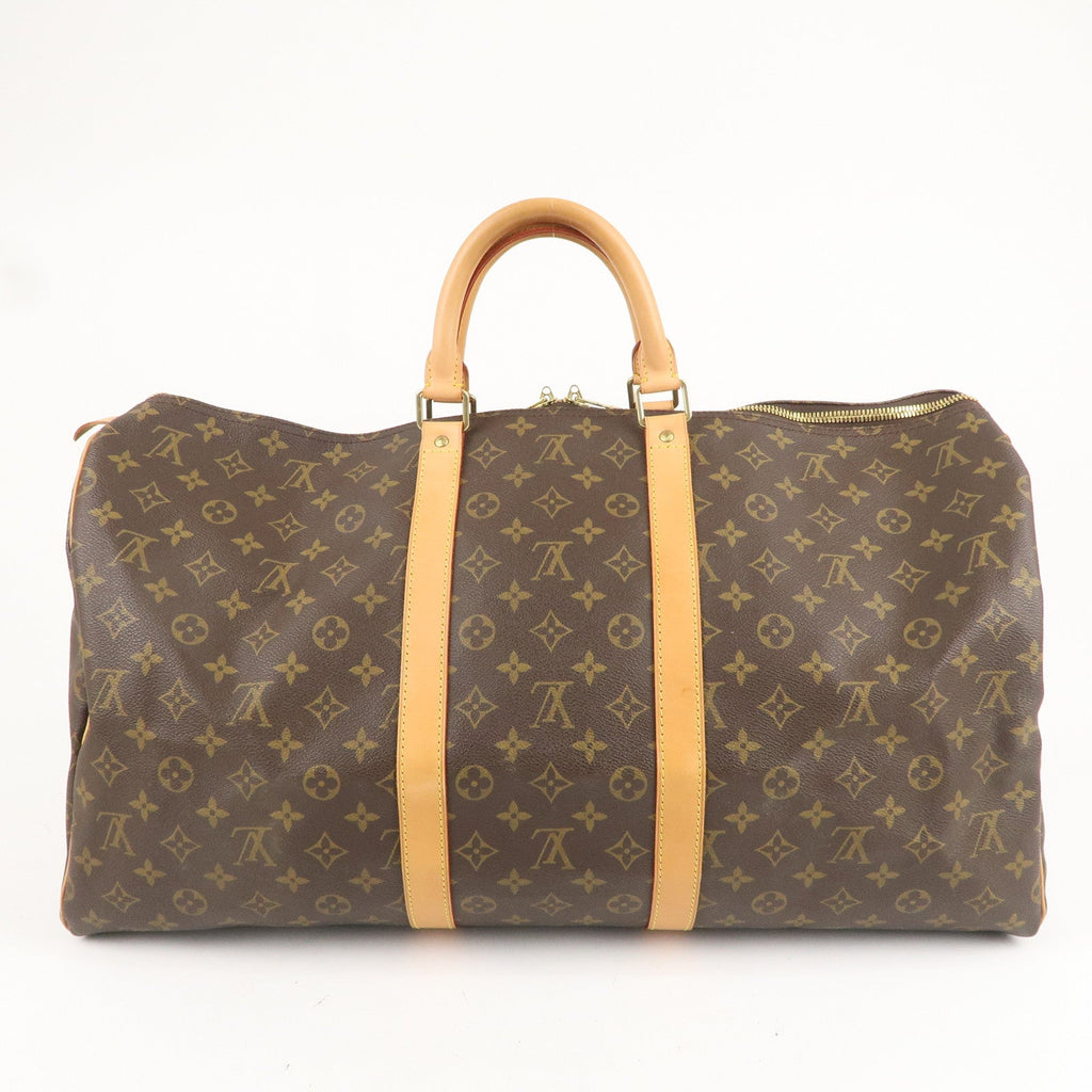 AuthenticLouis Vuitton Monogram Keep All 55 Boston Bag Brown M41424