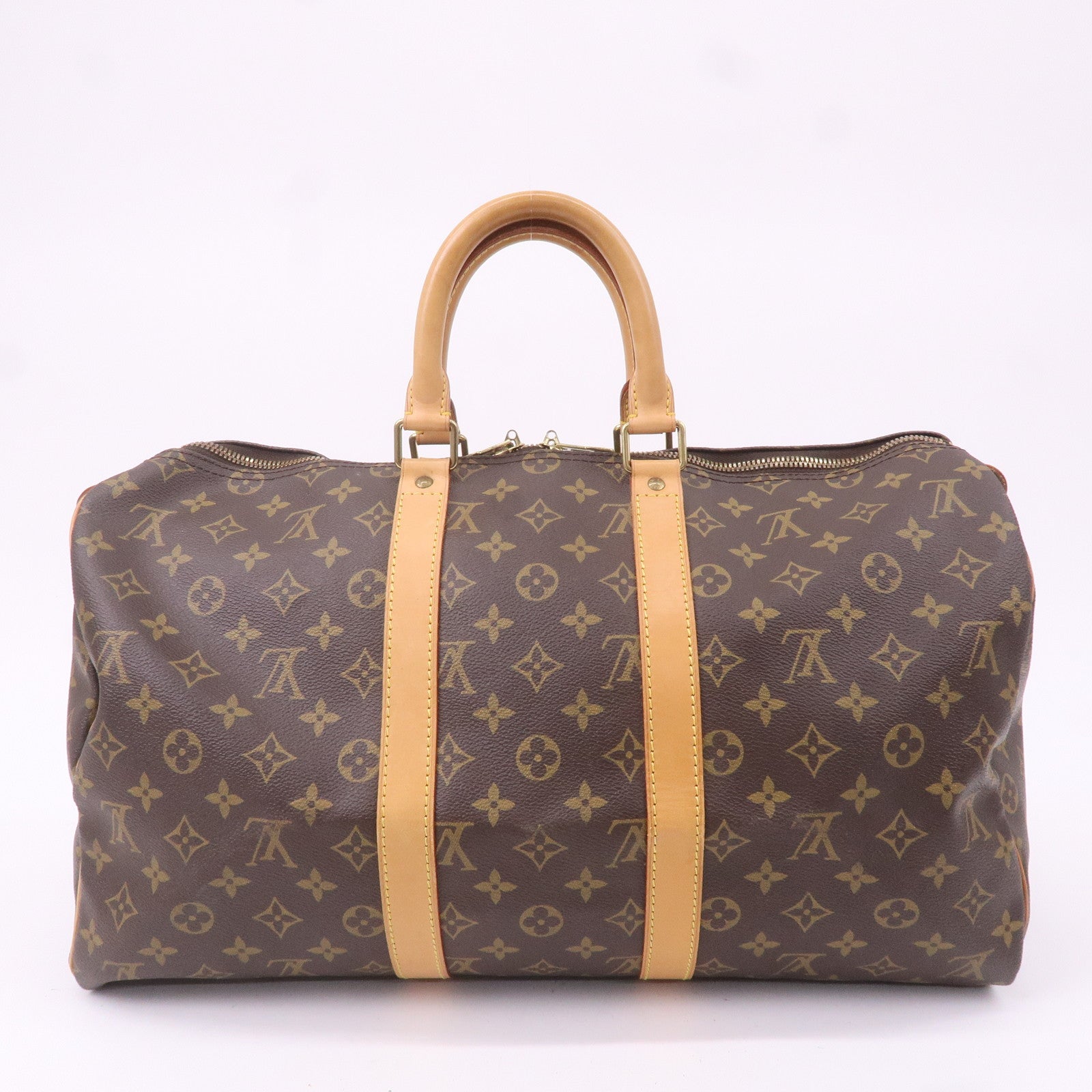 Louis Vuitton Monogram Keep All 45 Boston Bag Brown M41428