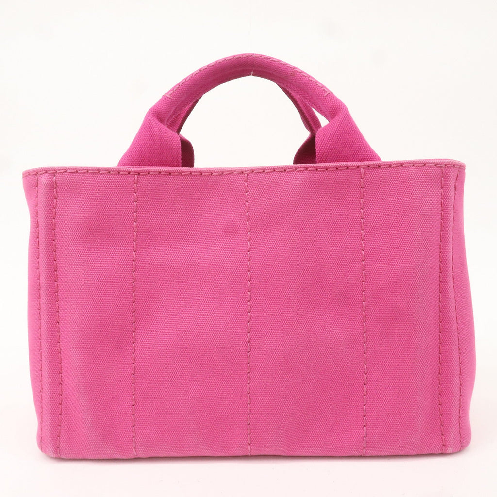 PRADA Logo Canapa Mini Canvas 2Way Shoulder Bag Pink B2439G
