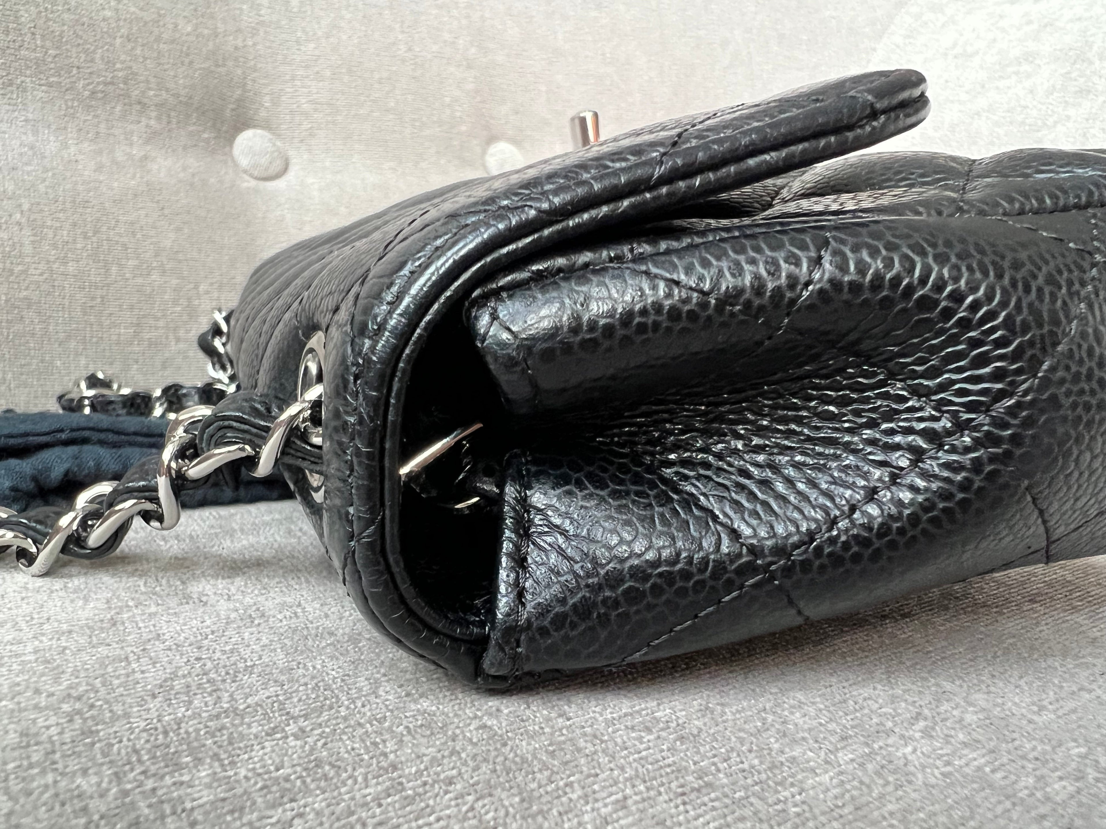 Chanel East West Flap in Black Caviar Silver Hardware
