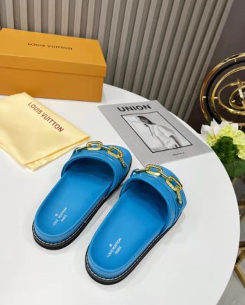 louis vuitton Sunset Flat Comfort Mule Blue For Women LV
