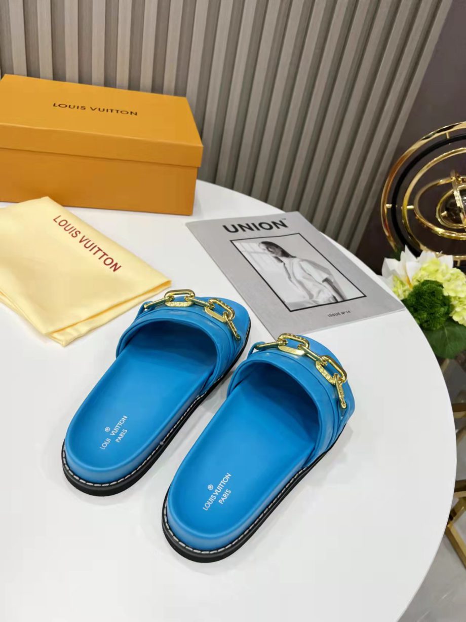 louis vuitton Sunset Flat Comfort Mule Blue For Women LV