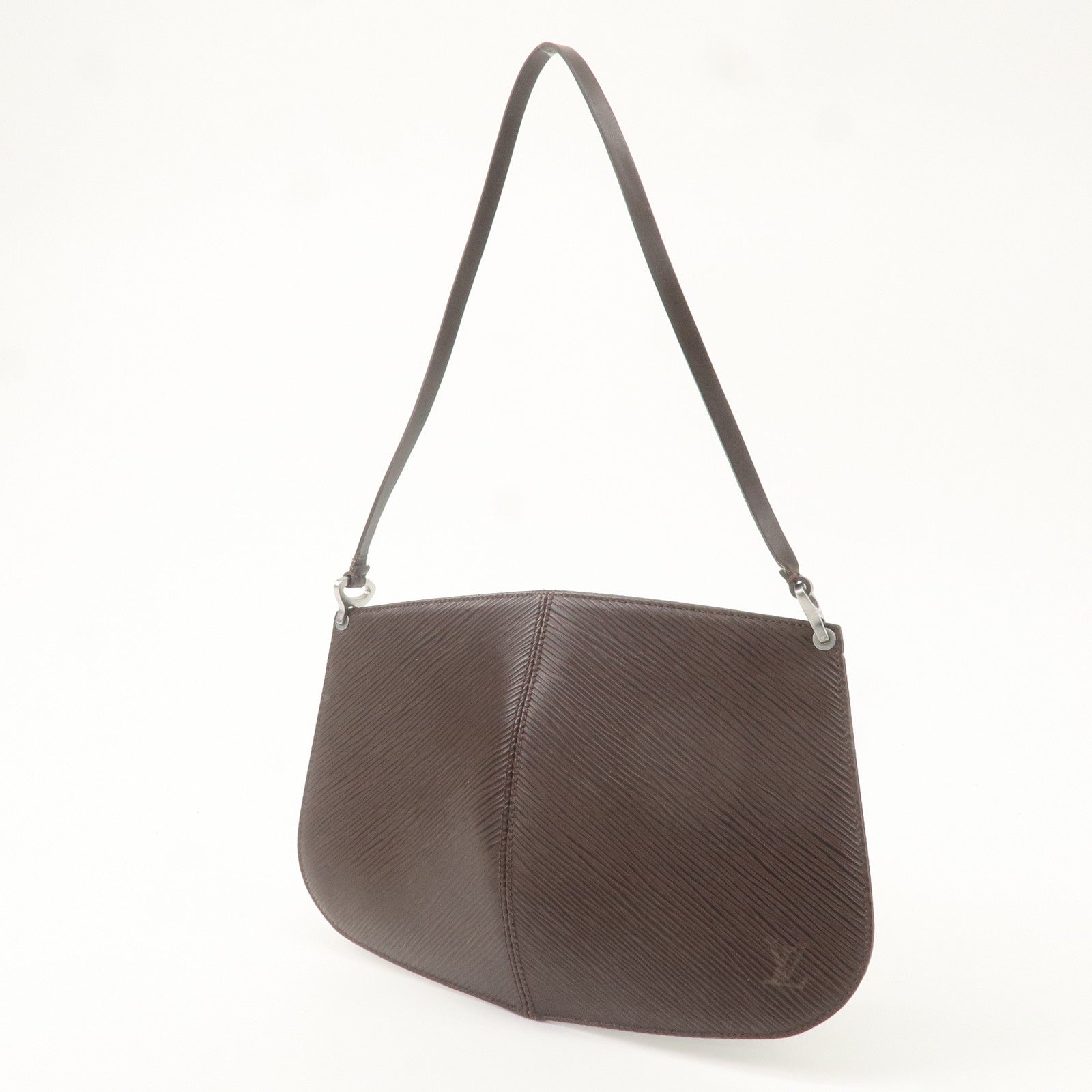 Louis Vuitton Epi Pochette Demi-Lune Hand Bag Mocha M5262D