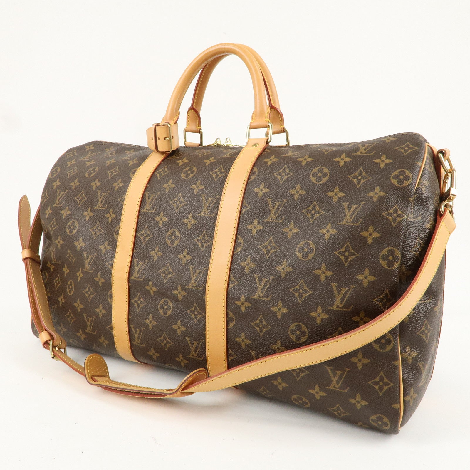 Louis Vuitton Monogram Keep All Bandouliere 50 Boston Bag M41416