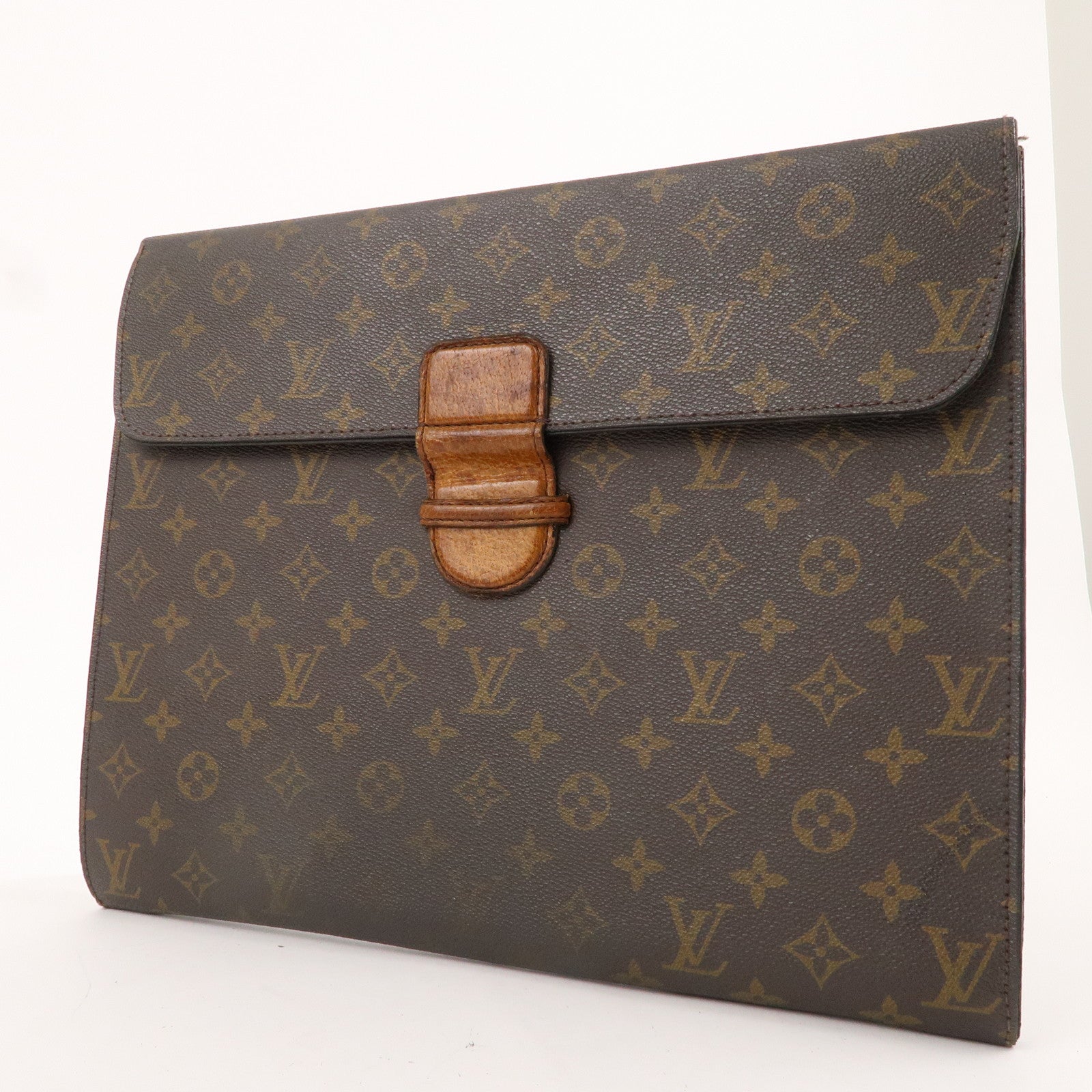 Louis Vuitton Monogram Posh Ministre Clutch Bag Brown M53445