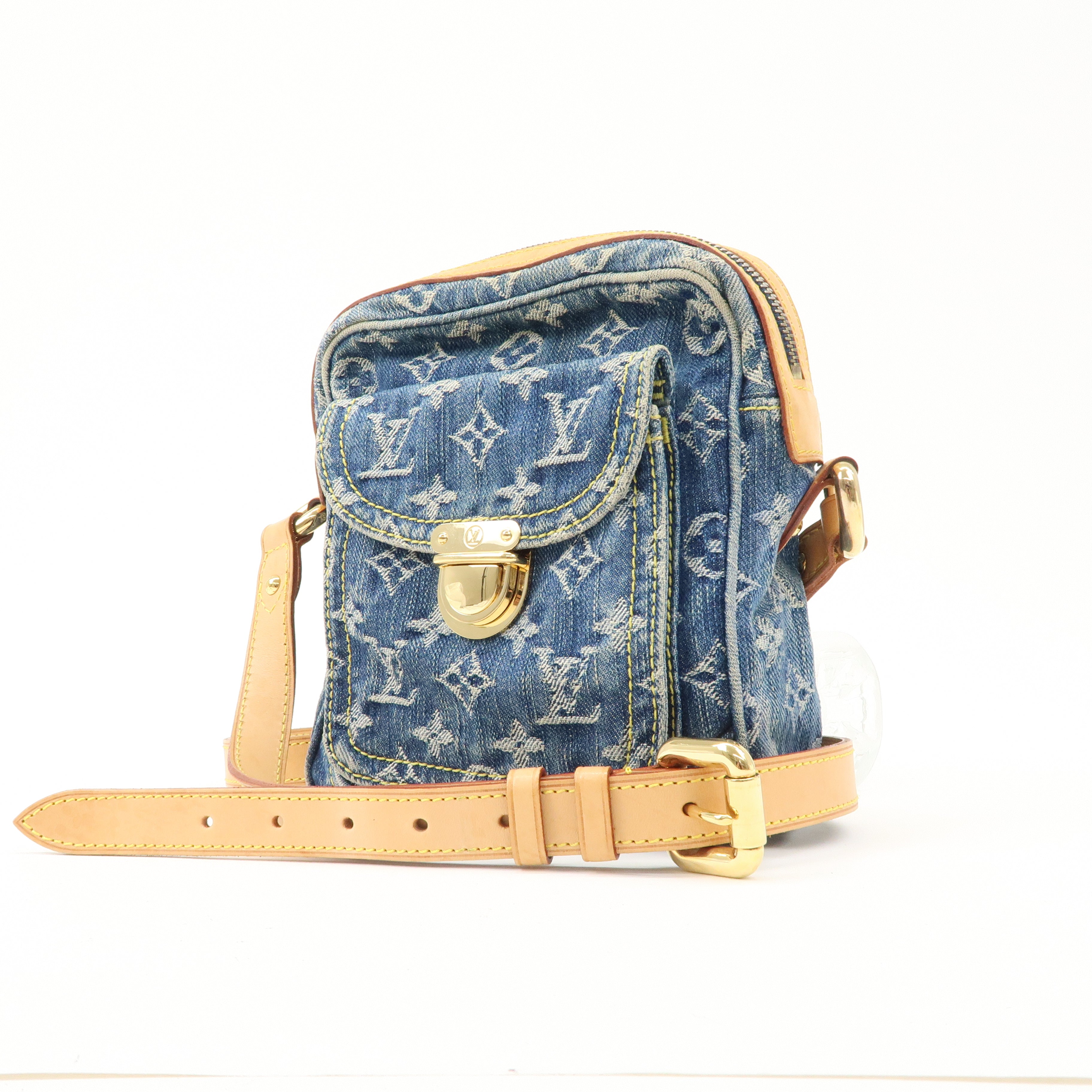 Louis Vuitton Monogram Denim Camera Bag Shoulder Bag Blue