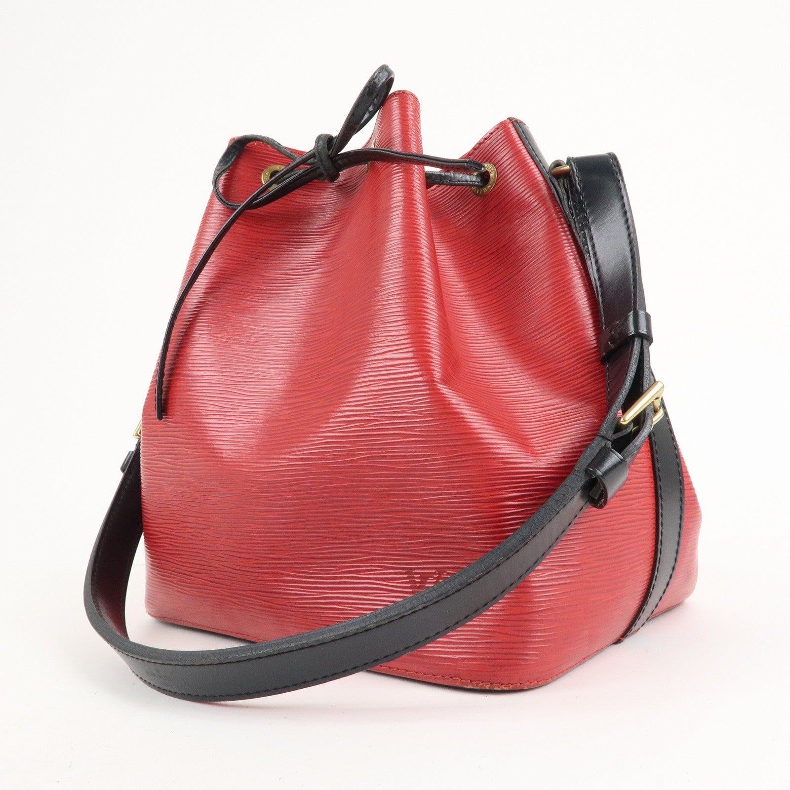 Louis Vuitton Epi Petit Noe Shoulder Bag Noir Castilian Red M44172