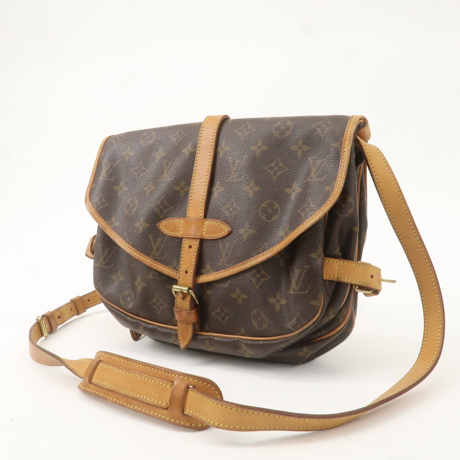 Louis Vuitton Monogram Saumur 30 Shoulder Bag Brown M42256